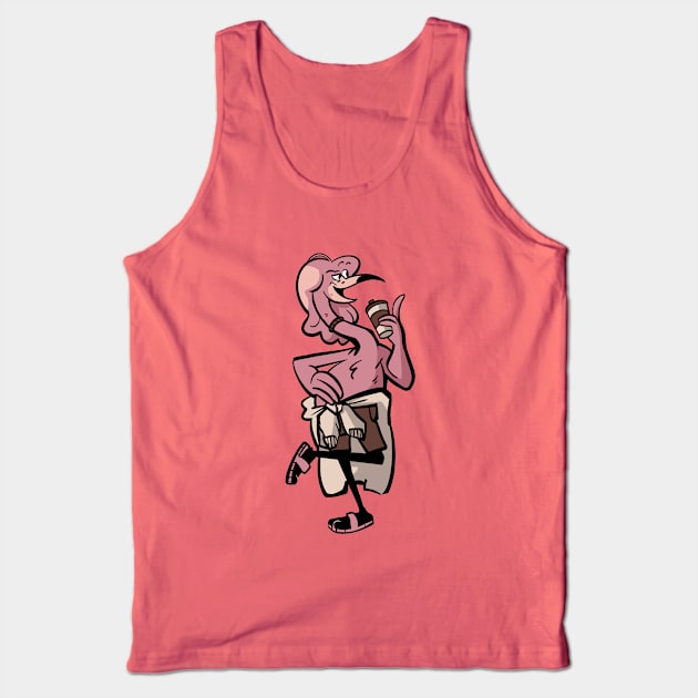 Latte Flamingo Tank Top by sciderman